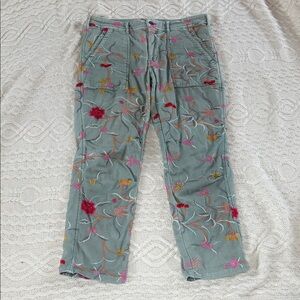 Anthropologie The Wanderer floral embroidered pants